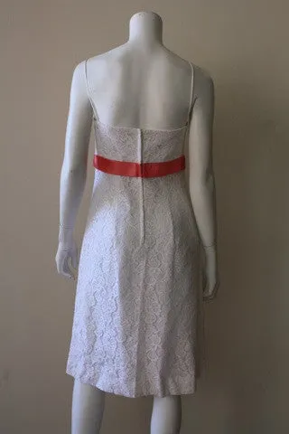 1960s White Lace Dress with Matching Jacket