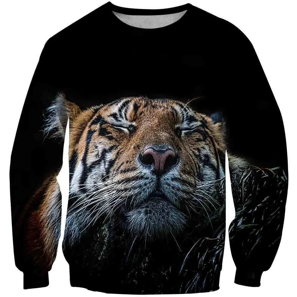 3D Personalized Animal Pattern Sports Top Unisex Tiger Series Hoodie