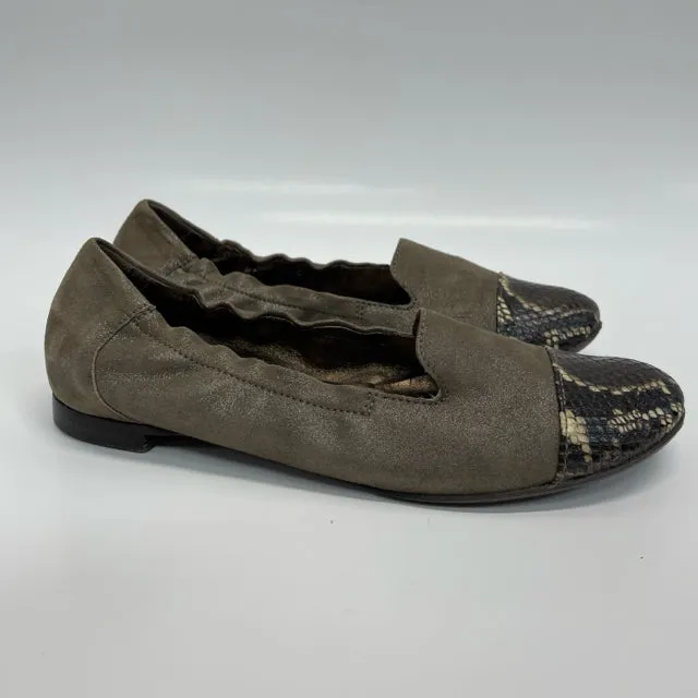 AGL Attilio Giusti Leombruni Size 38-8 Women's Taupe Color Block Shoes