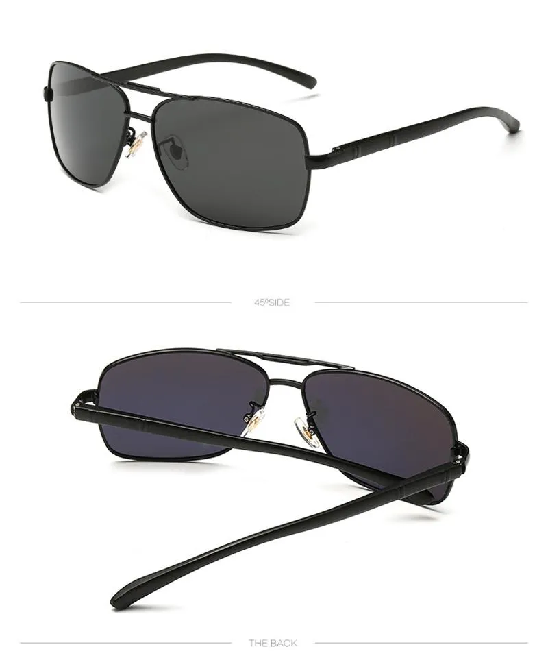 Aluminum Magnesium Polarized Men's Sunglasses with Mirror Coated Lens