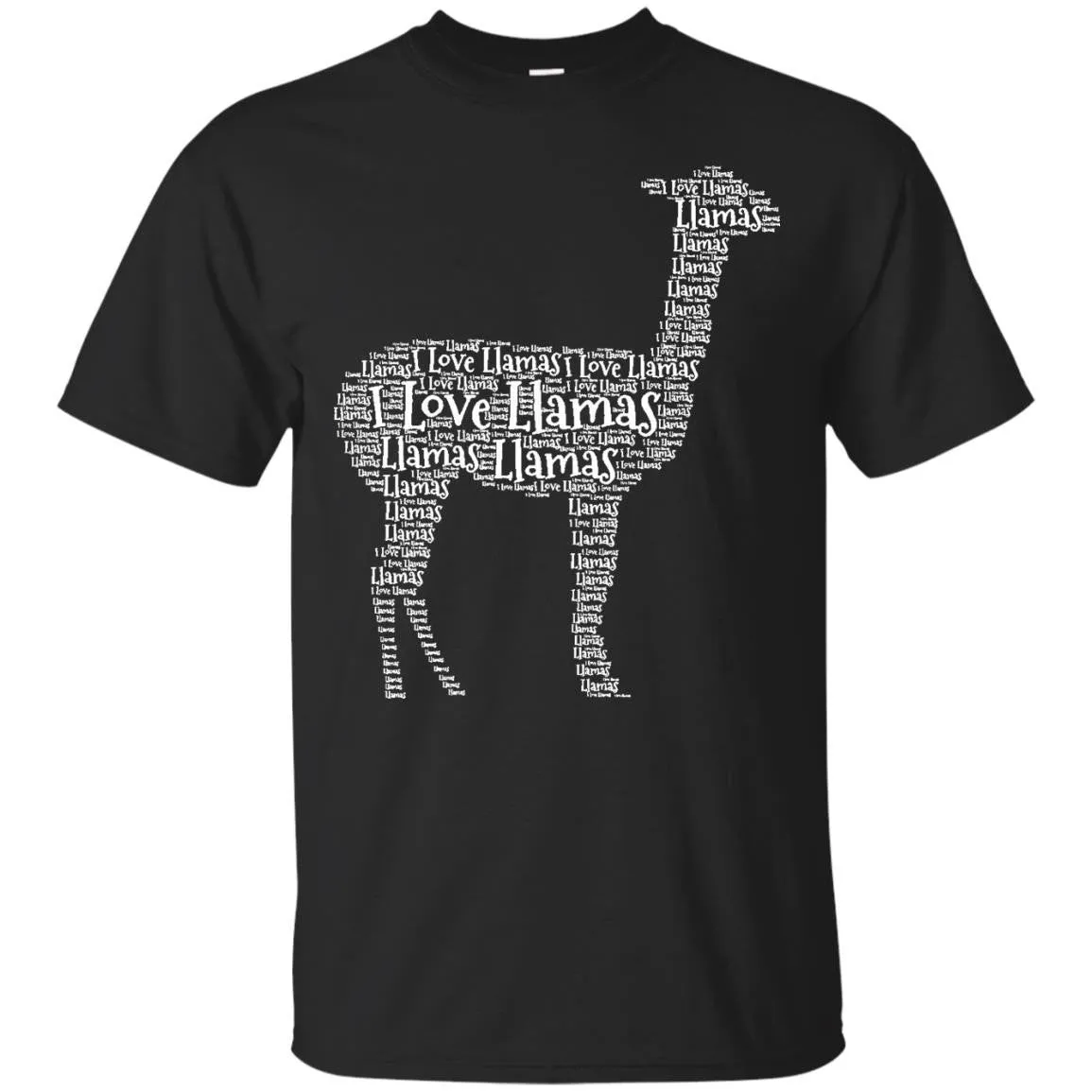 ANIMALS - I Love Llamas  Animals Word Cloud Graphic T Shirt & Hoodie