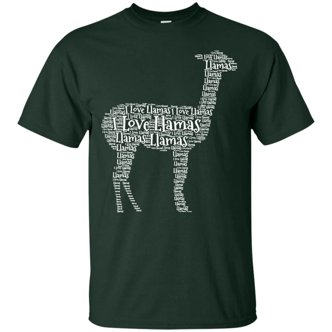 ANIMALS - I Love Llamas  Animals Word Cloud Graphic T Shirt & Hoodie