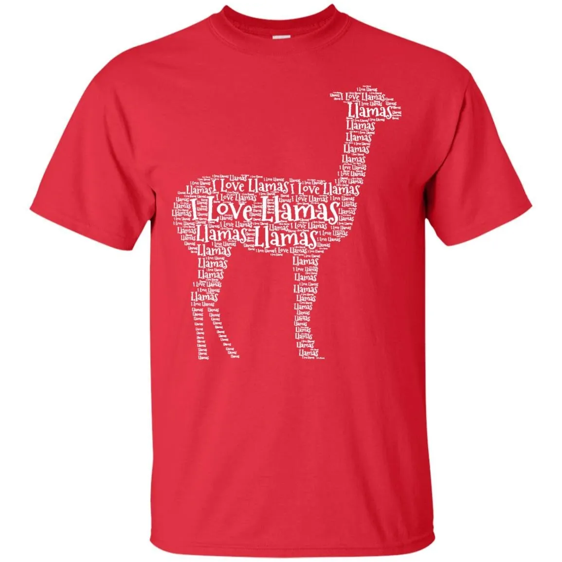 ANIMALS - I Love Llamas  Animals Word Cloud Graphic T Shirt & Hoodie