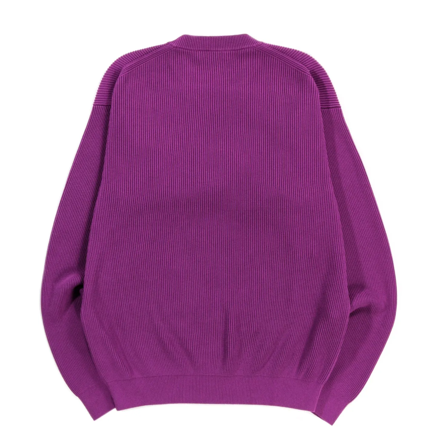 AURALEE SUPER HARD TWIST RIB KNIT PULLOVER PURPLE