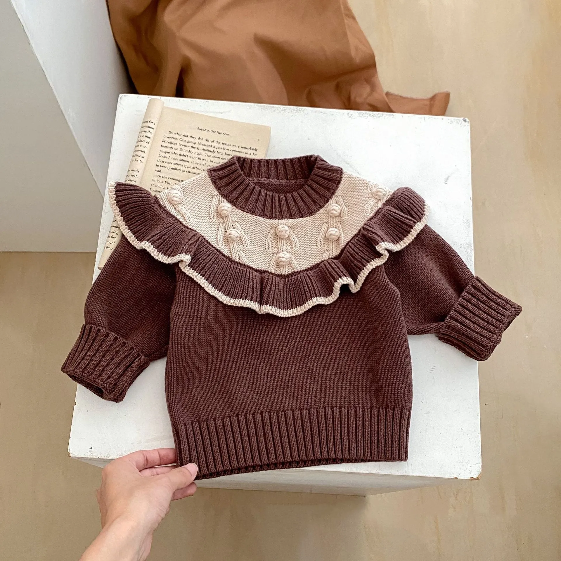 Baby Kid Girls Color-blocking Sweaters Wholesale 24011182