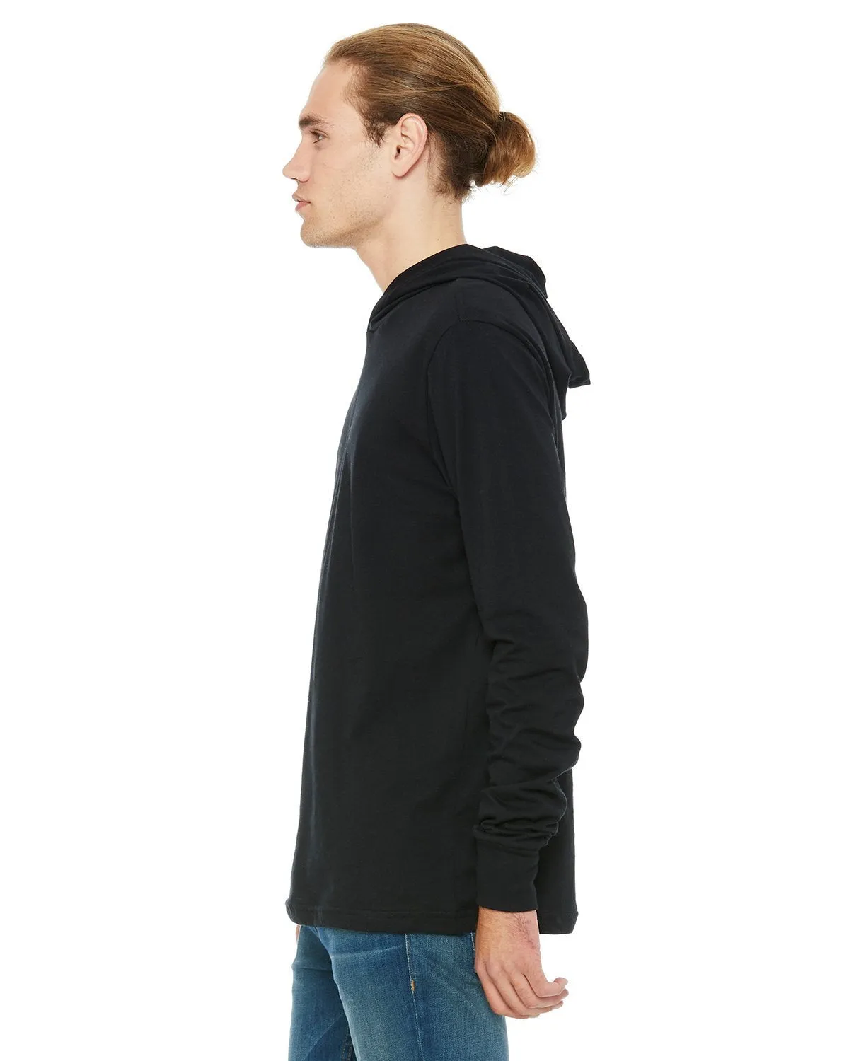 Bella + Canvas Unisex Jersey Long Sleeve Hoodie 3512 Black