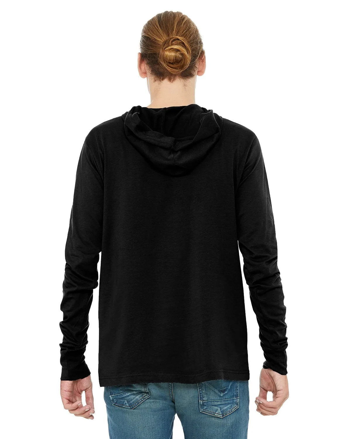 Bella + Canvas Unisex Jersey Long Sleeve Hoodie 3512 Black