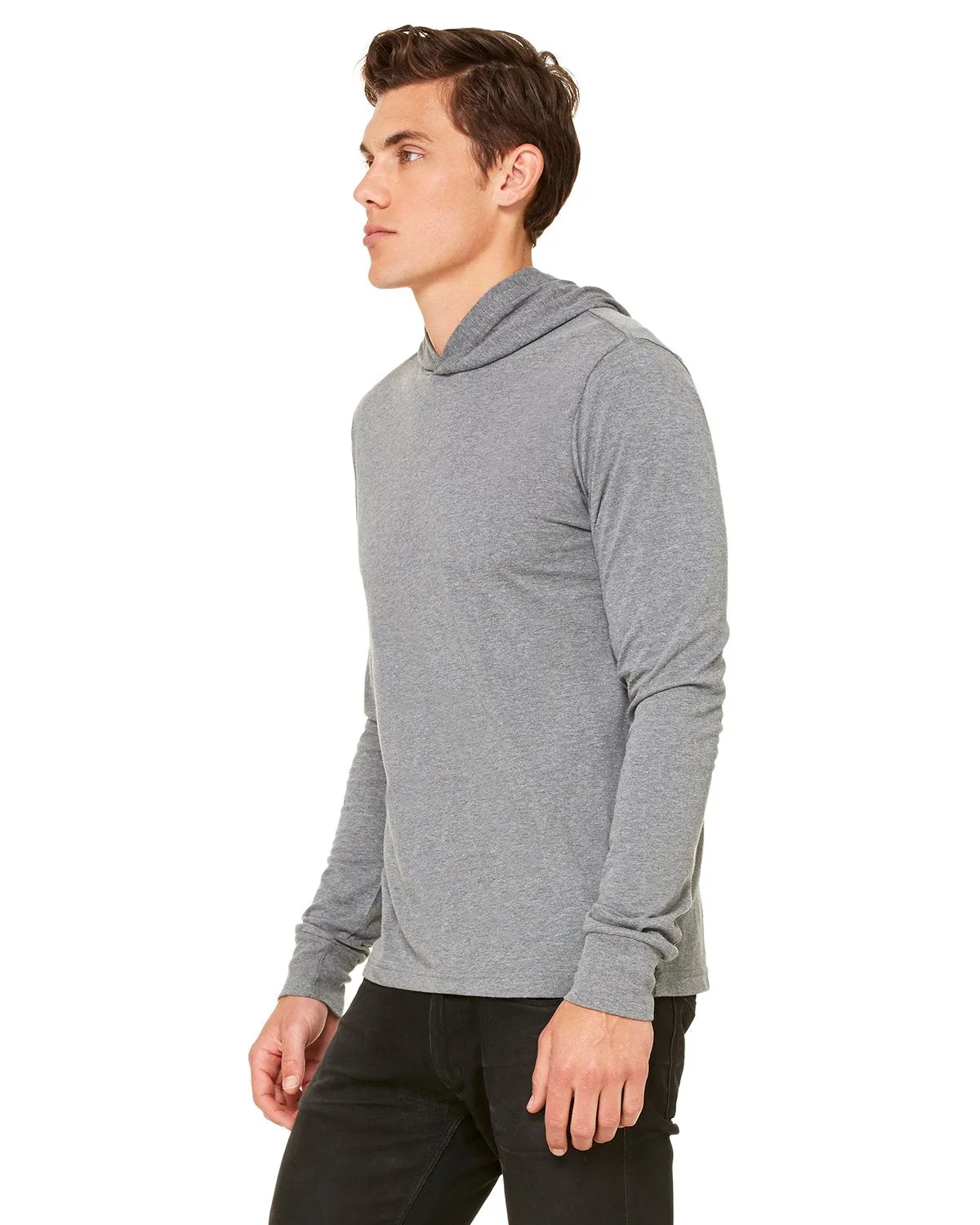 Bella + Canvas Unisex Jersey Long Sleeve Hoodie 3512 Deep Heather