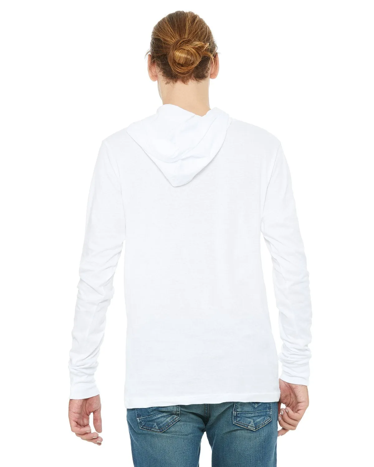 Bella + Canvas Unisex Jersey Long Sleeve Hoodie 3512 White