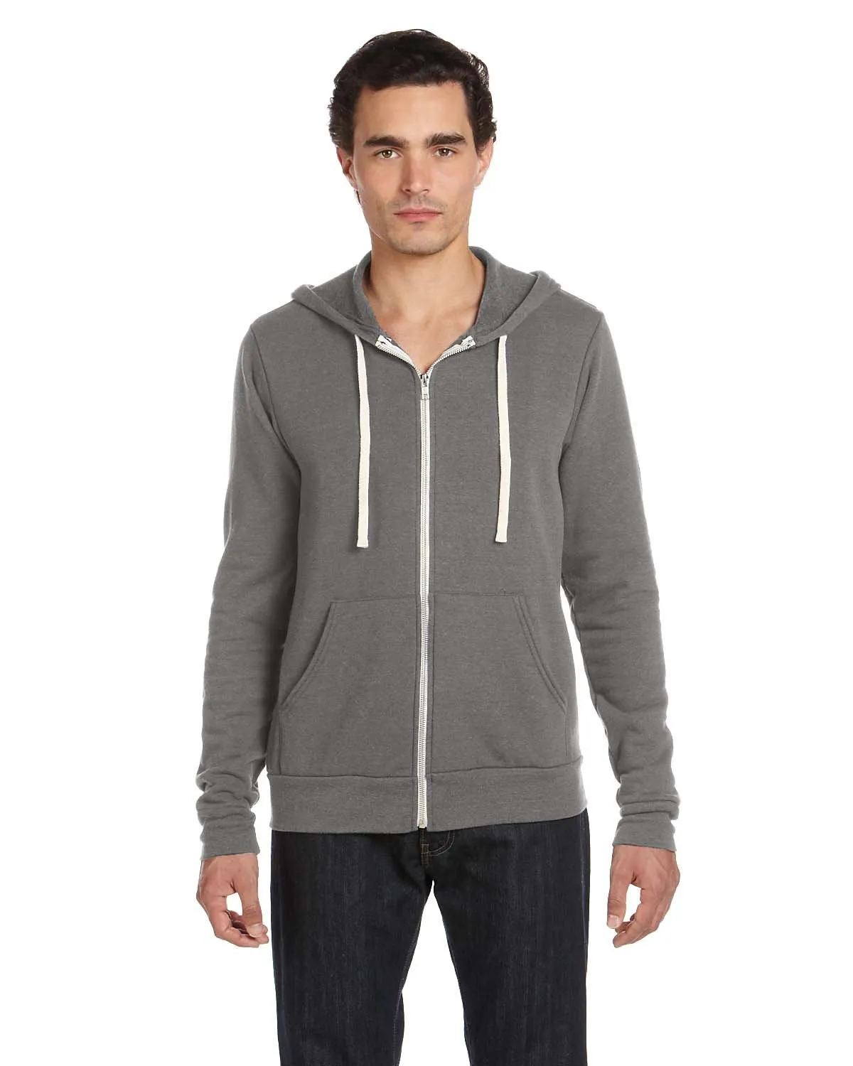 Bella + Canvas Unisex Triblend Sponge Fleece Full-Zip Hoodie 3909 Grey Triblend