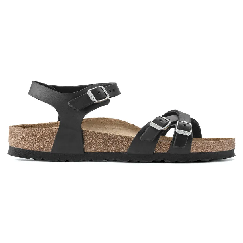 Birkenstock Women’s Kumba Oiled Leather Sandals-Oiled Black