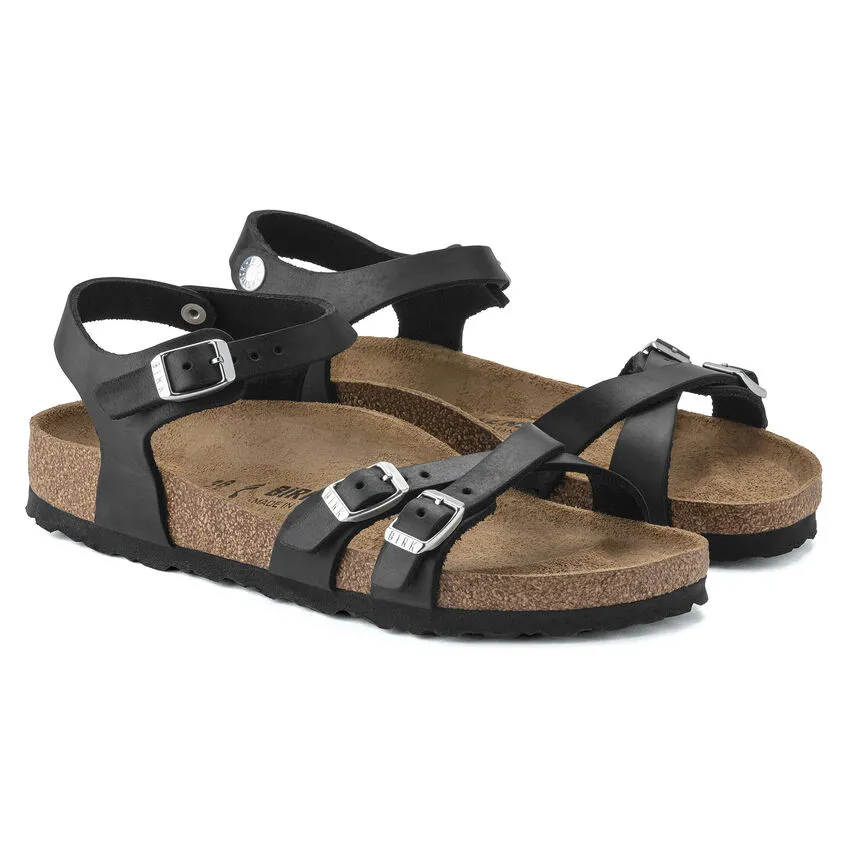 Birkenstock Women’s Kumba Oiled Leather Sandals-Oiled Black