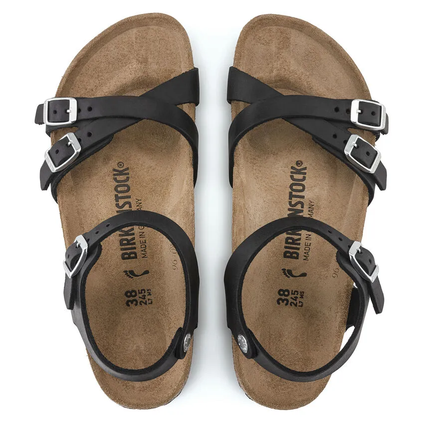 Birkenstock Women’s Kumba Oiled Leather Sandals-Oiled Black