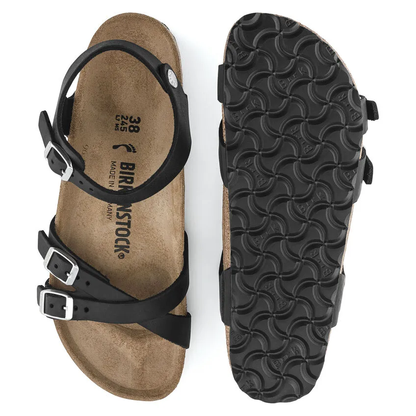 Birkenstock Women’s Kumba Oiled Leather Sandals-Oiled Black