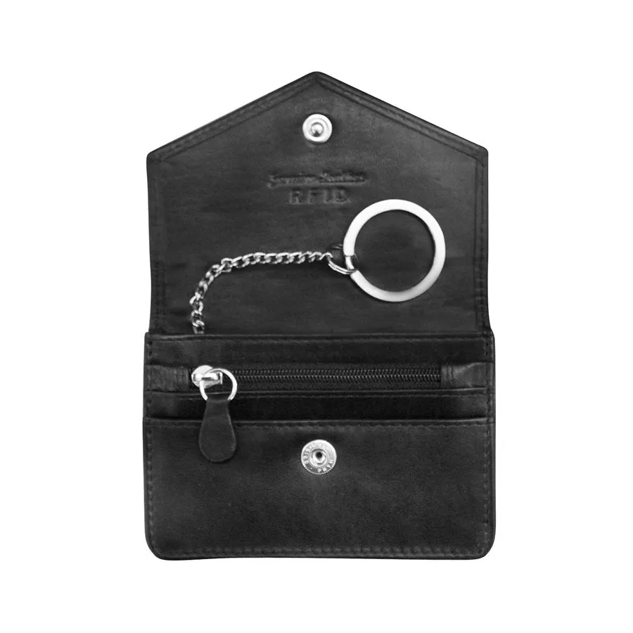 Black Key Ring Envelope Card Case