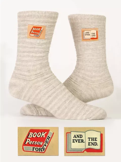 Book Person Forever Tag Socks