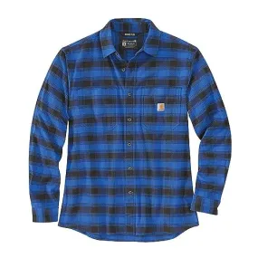 Carhartt 105945 Men's Rugged Flex Relaxed Fit Midweight Flannel Long-S - Large Tall - Glass Blue