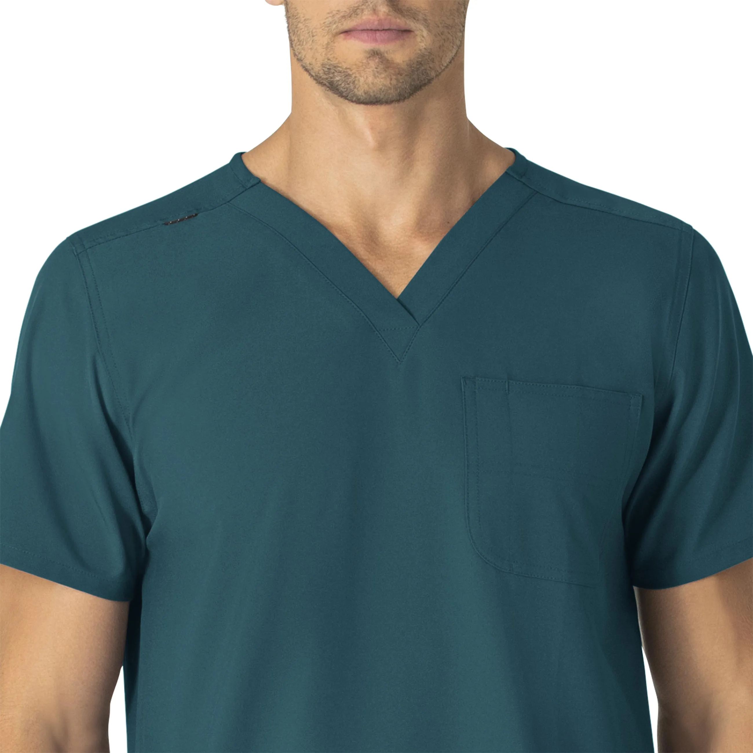 Carhartt Force Essentials Unisex V-Neck 6-Pocket Scrub Top - Caribbean Blue