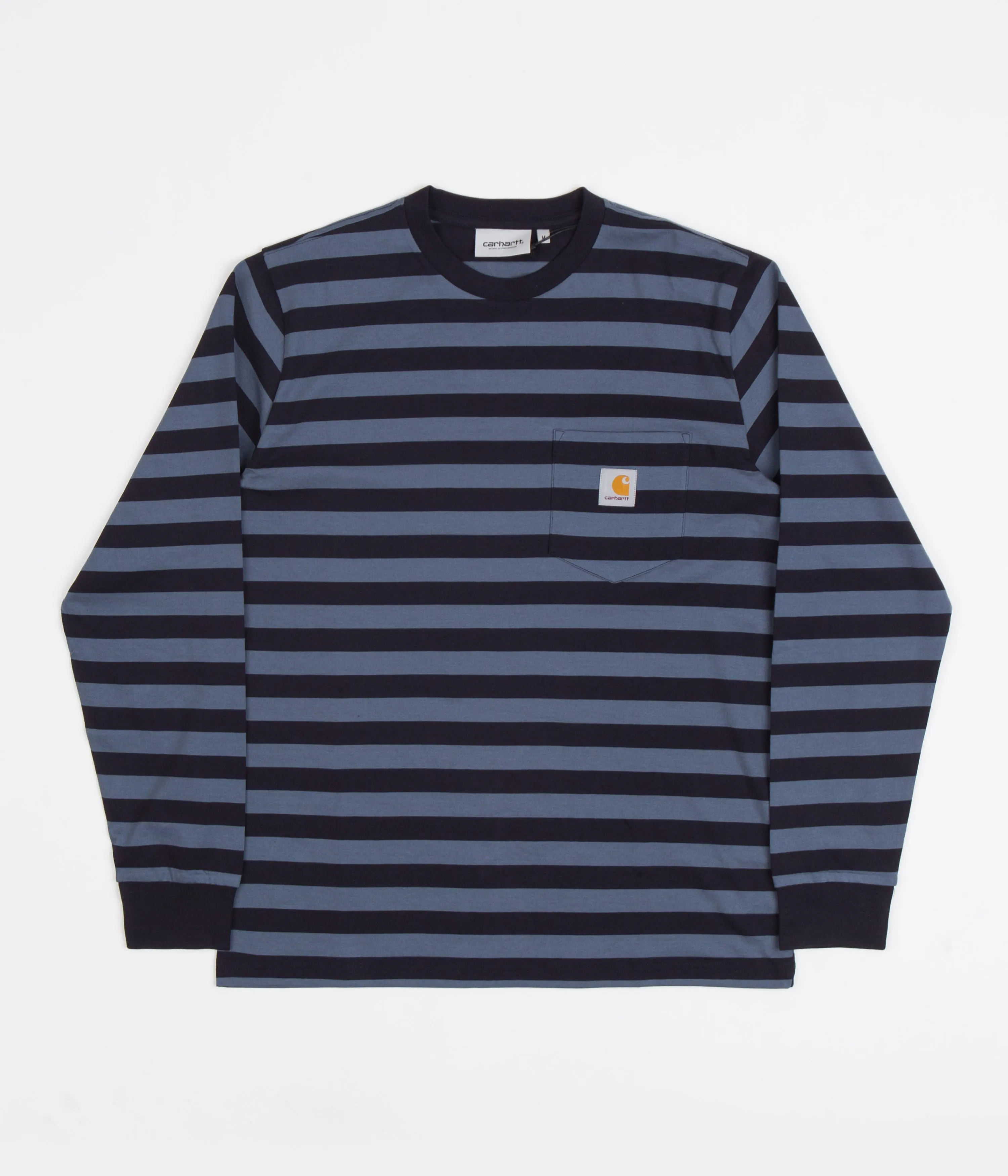 Carhartt Merrick Pocket Long Sleeve T-Shirt - Merrick Stripe / Dark Navy / Storm Blue