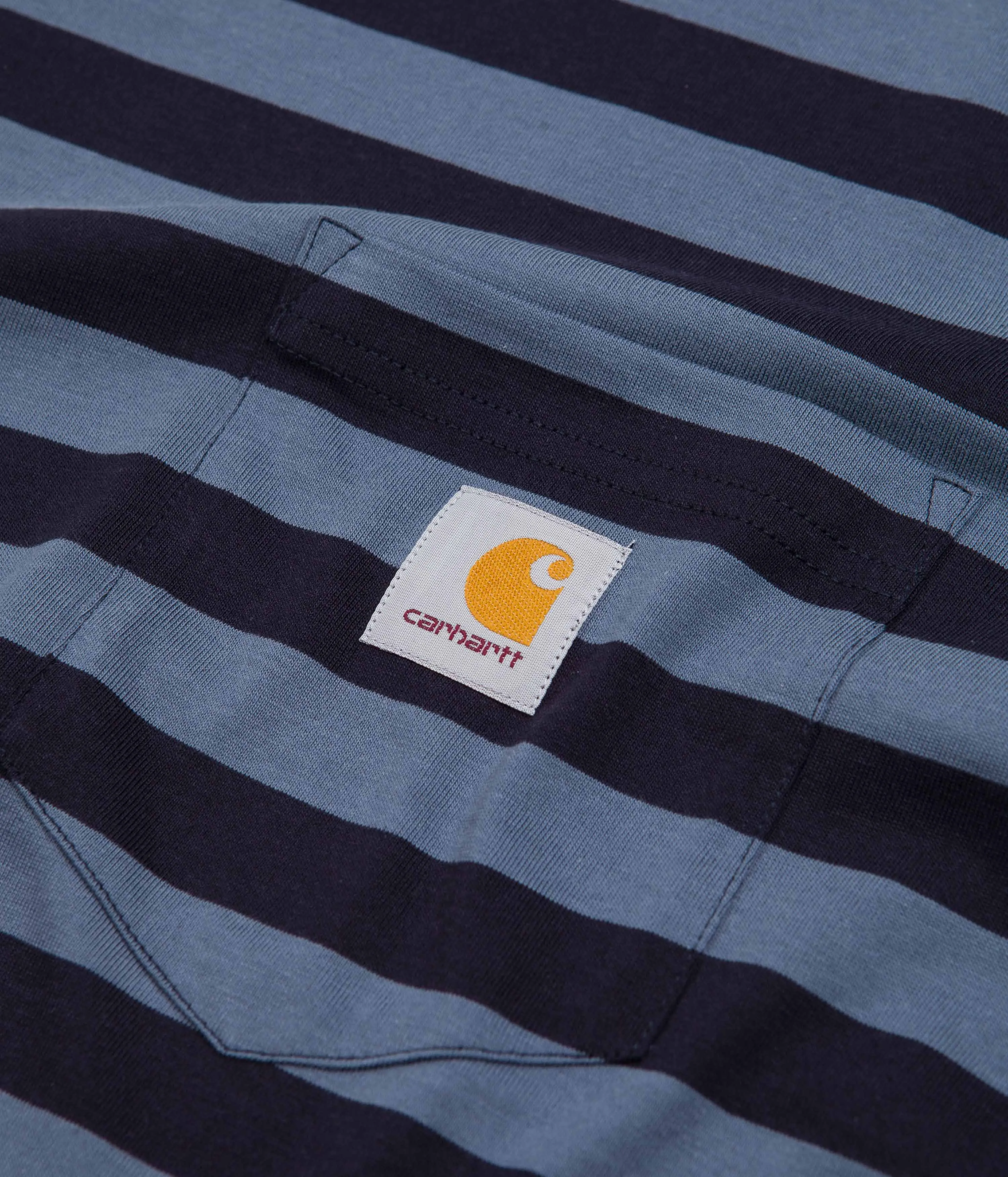 Carhartt Merrick Pocket Long Sleeve T-Shirt - Merrick Stripe / Dark Navy / Storm Blue