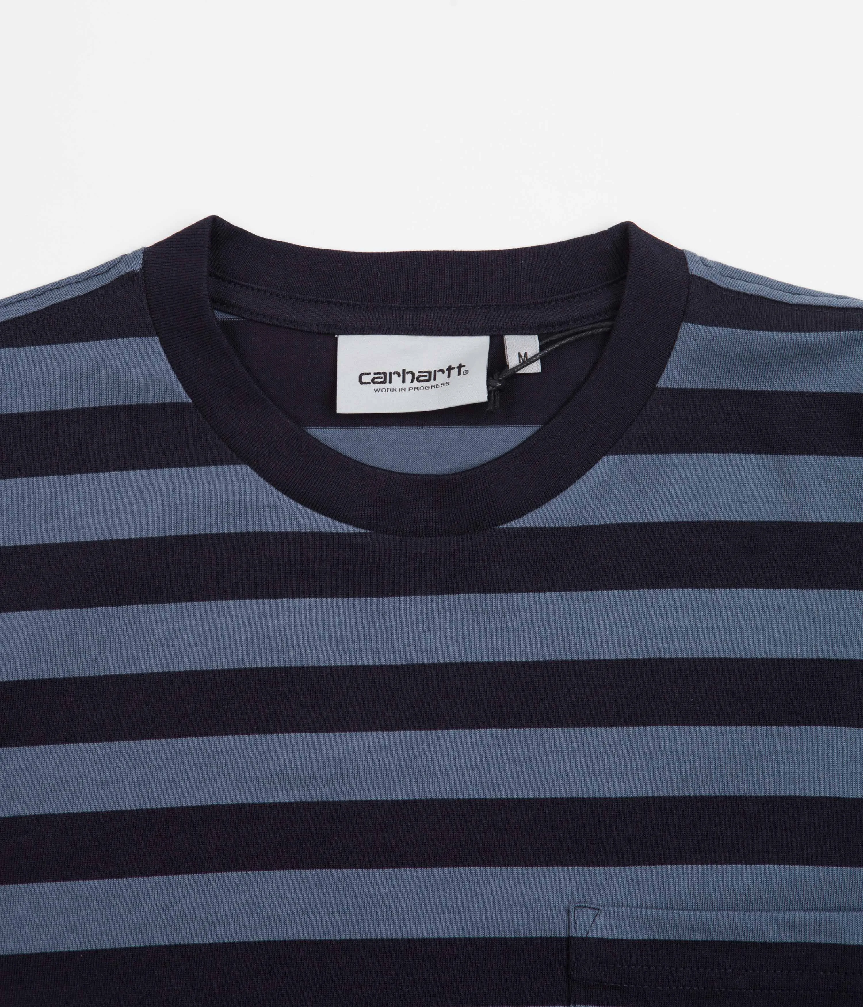 Carhartt Merrick Pocket Long Sleeve T-Shirt - Merrick Stripe / Dark Navy / Storm Blue