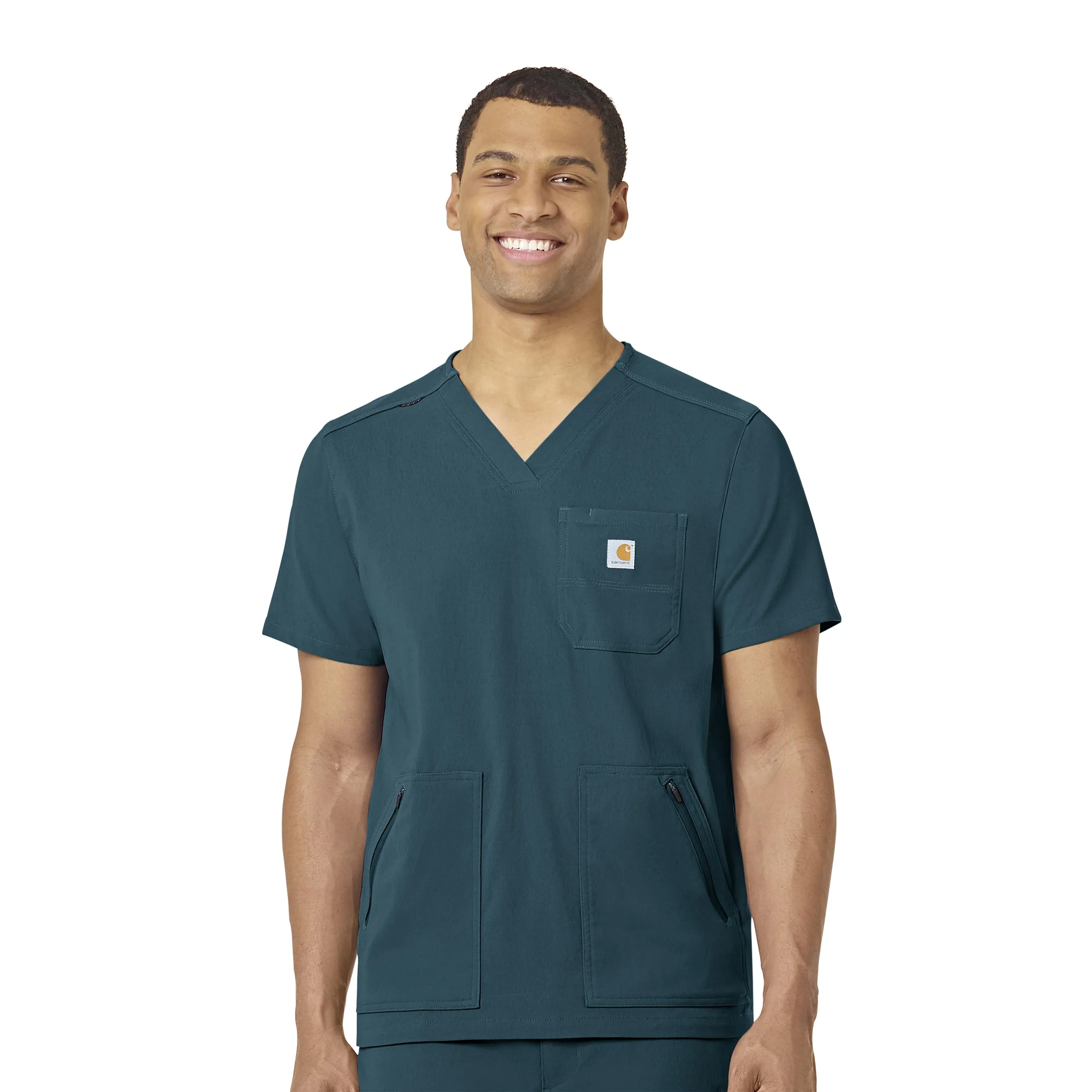 Carhartt Rugged Flex Peak Men's 5-Pocket V-Neck Scrub Top - Caribbean Blue