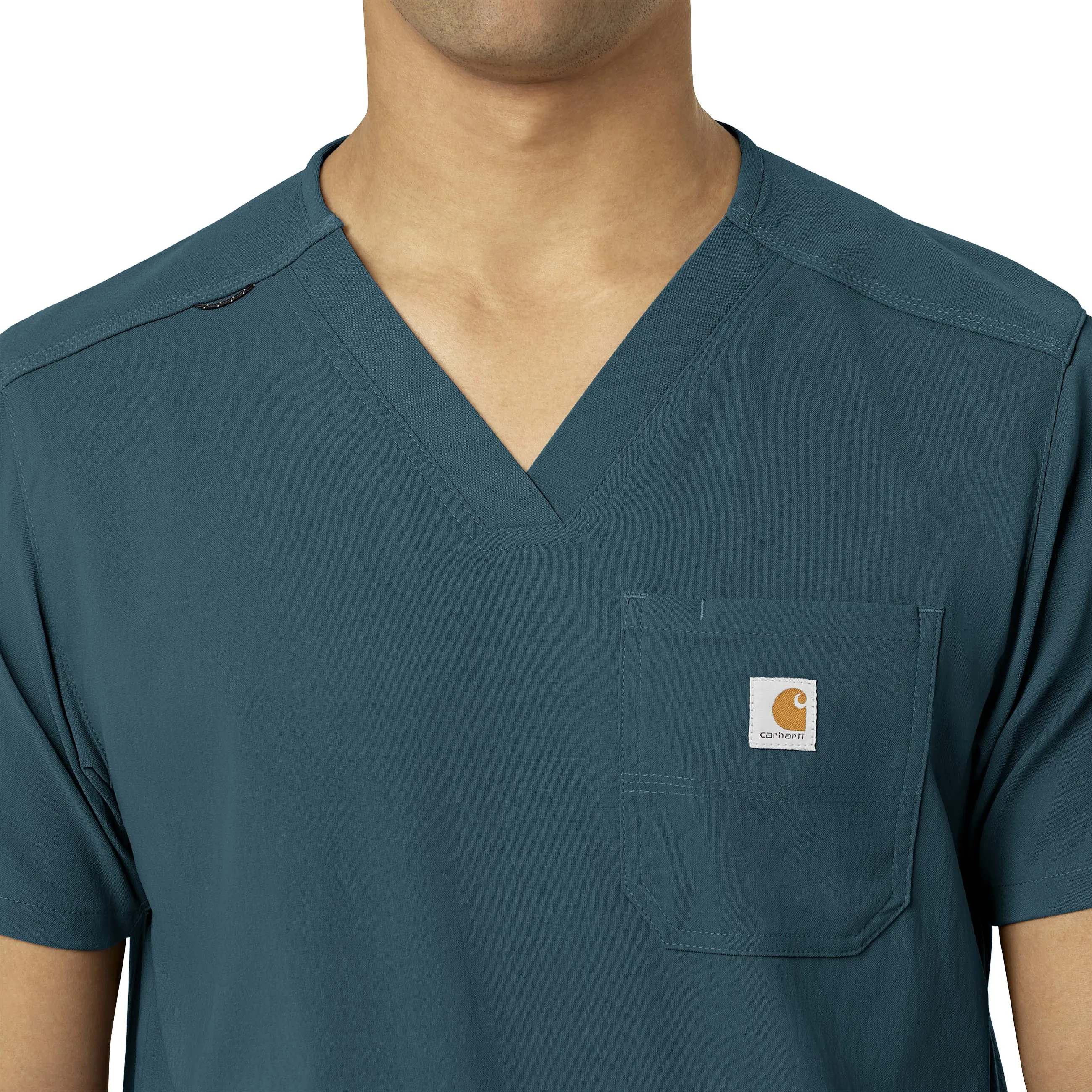 Carhartt Rugged Flex Peak Men's 5-Pocket V-Neck Scrub Top - Caribbean Blue