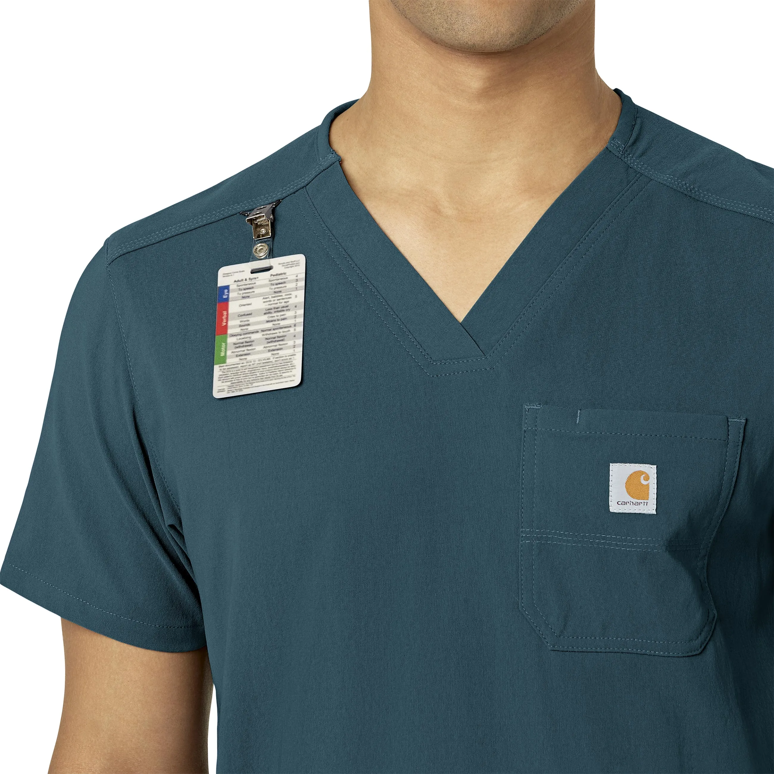 Carhartt Rugged Flex Peak Men's 5-Pocket V-Neck Scrub Top - Caribbean Blue