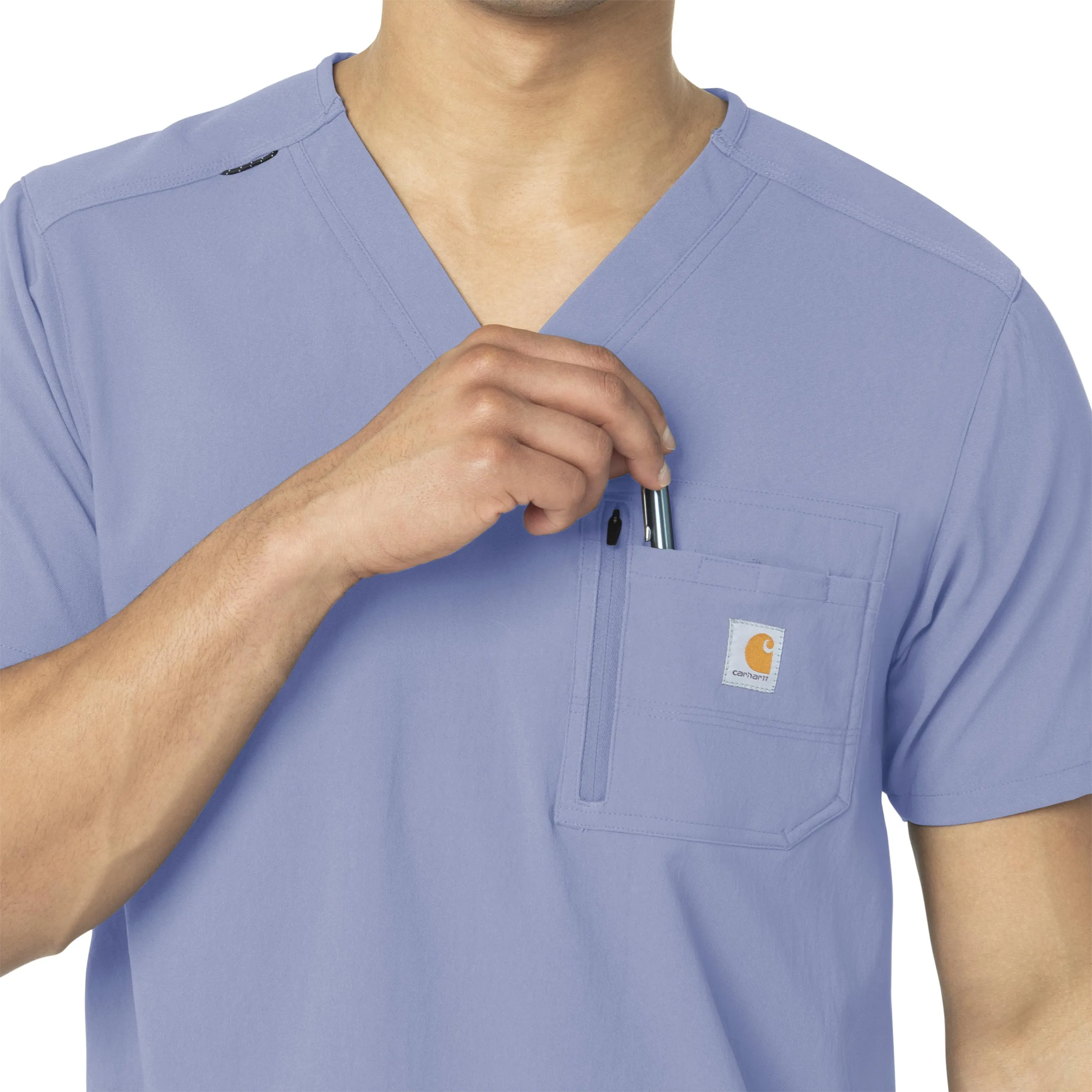 Carhartt Rugged Flex Peak Men's Tuck-In Scrub Top - Ceil Blue