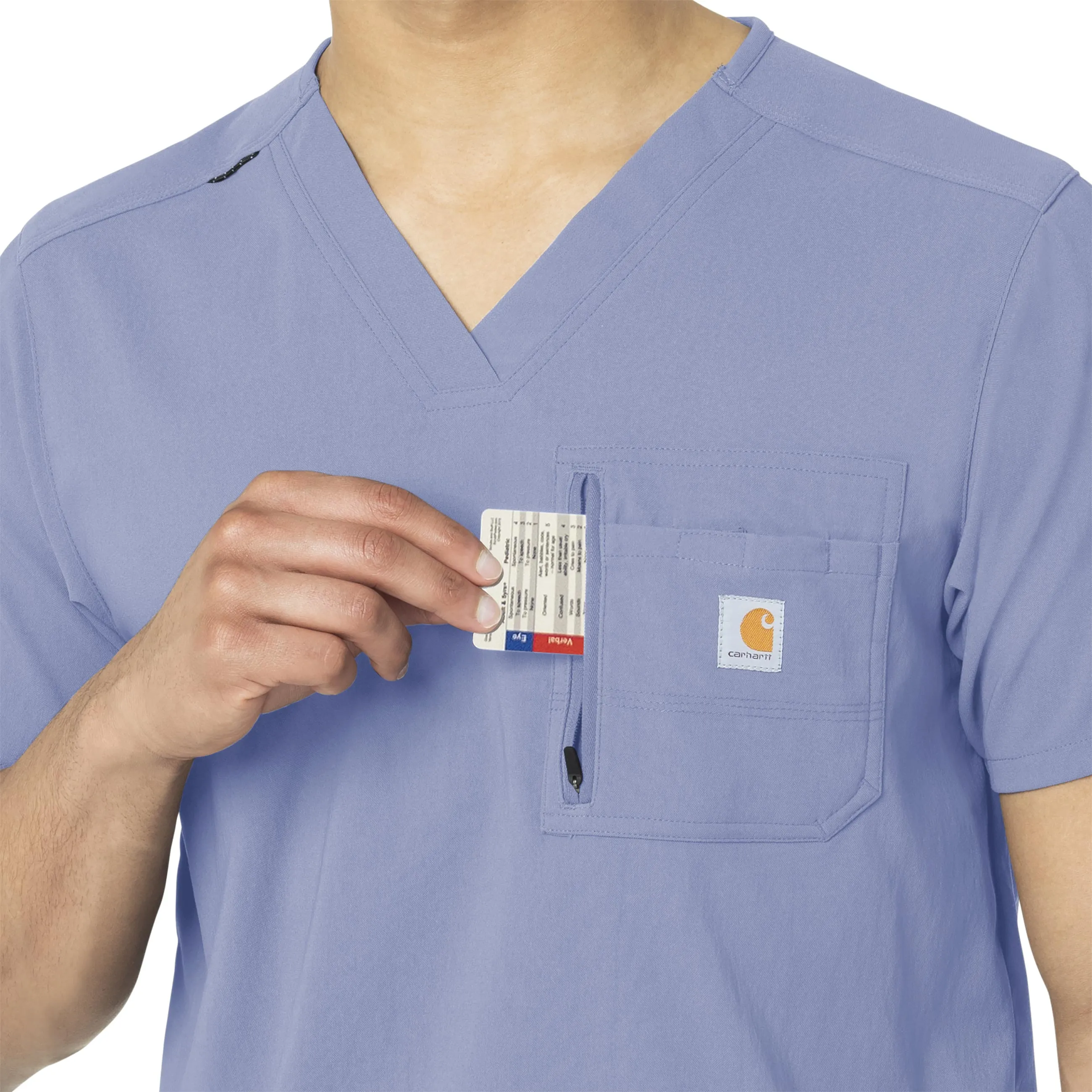 Carhartt Rugged Flex Peak Men's Tuck-In Scrub Top - Ceil Blue