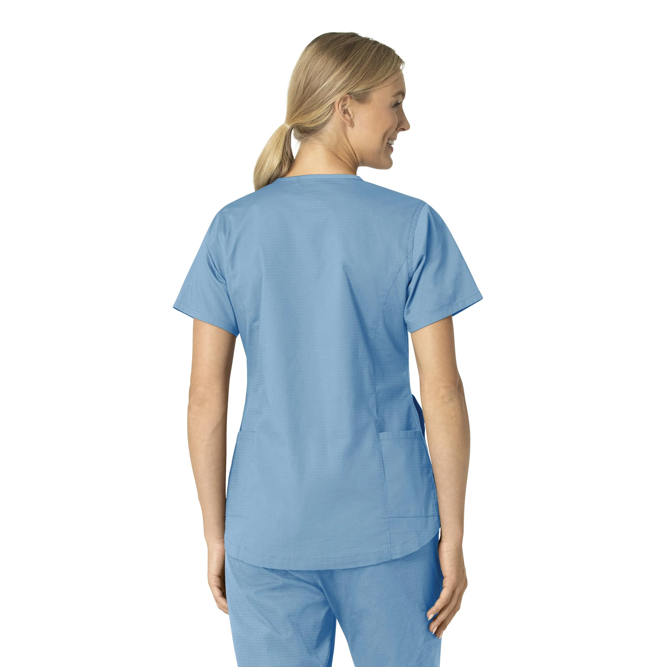 Carhartt Rugged Flex Ripstop Women's V-Neck Scrub Top - Azure Blue