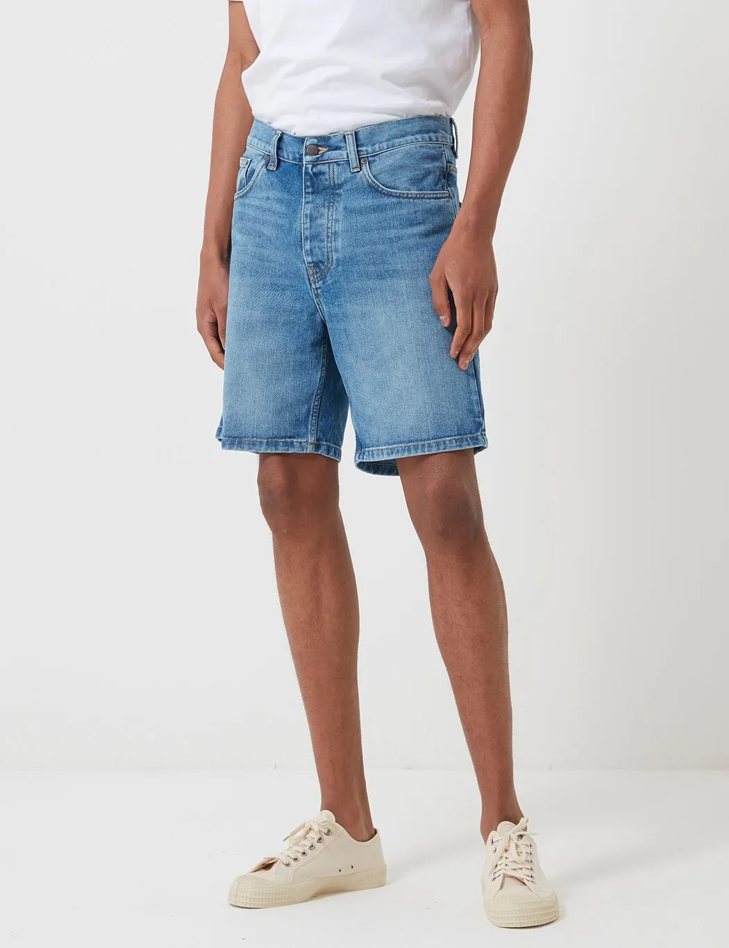 Carhartt-WIP Newel Denim Shorts - Blue, Worn Bleached