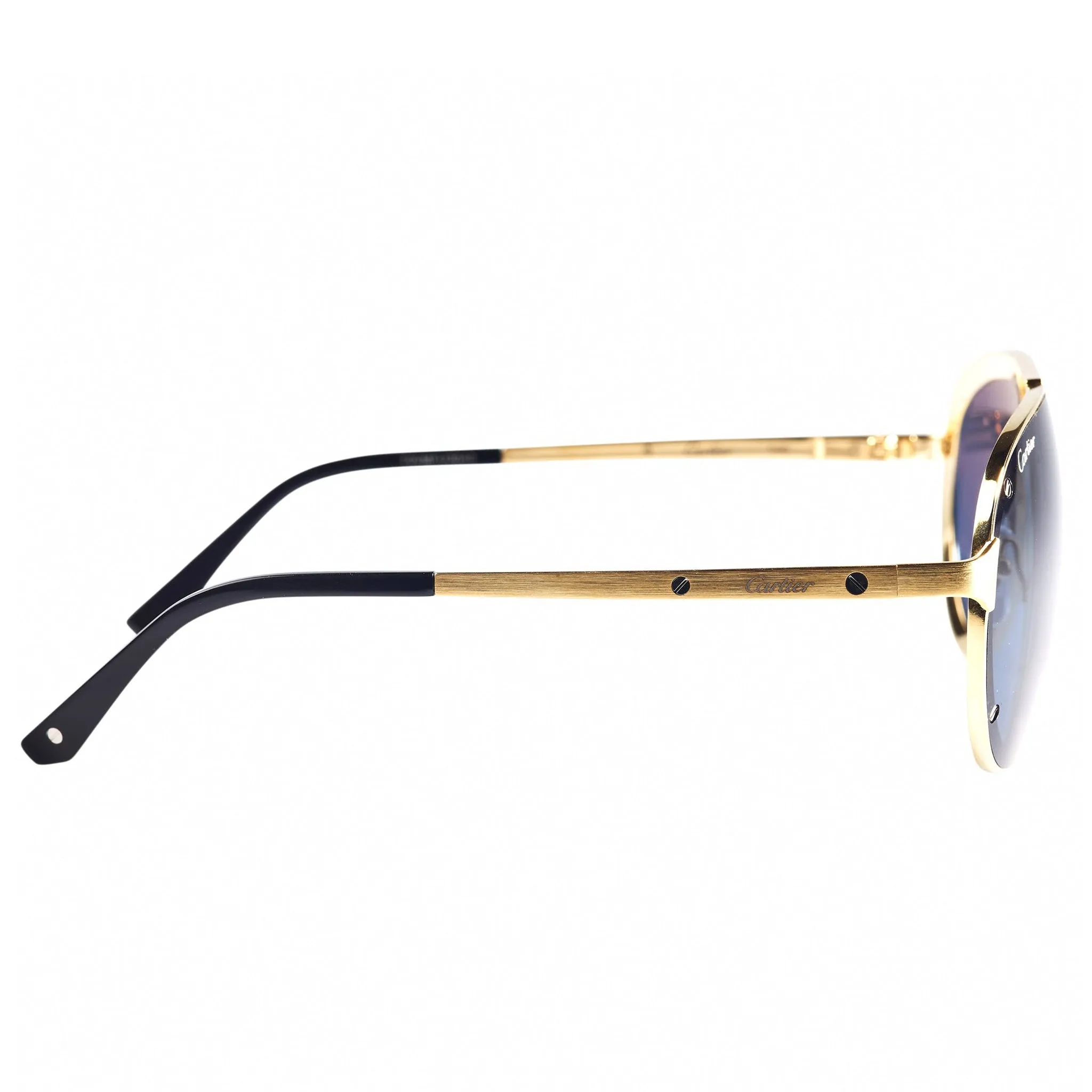 Cartier Eyewear CT0195S-003 Santos De Cartier Black Gold Sunglasses