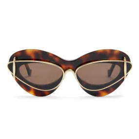 CATEYE DOUBLE FRAME SUNGLASSES - DARK HAVANA