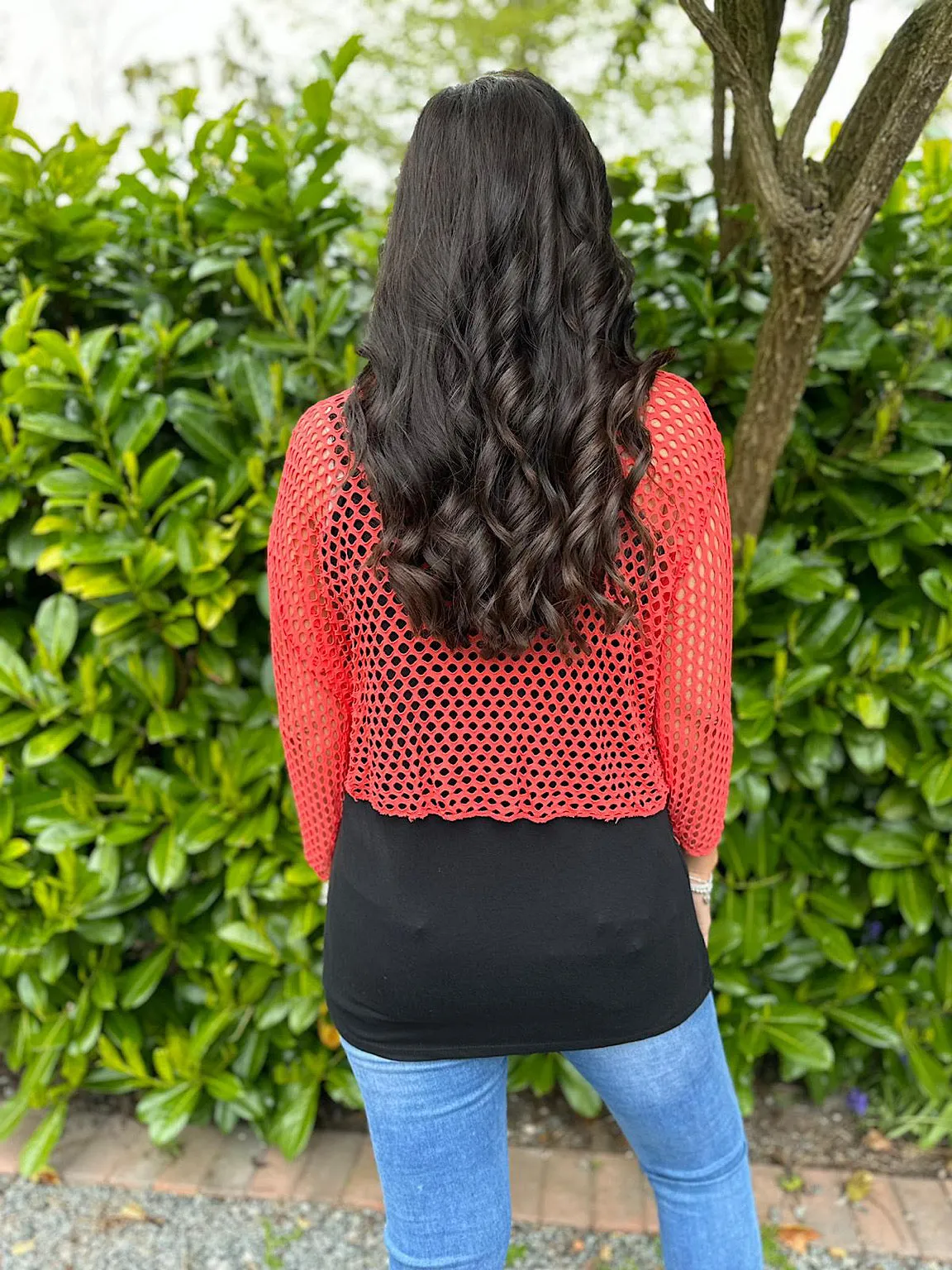 Coral Multi Hole Tie Front Shrug Niamh