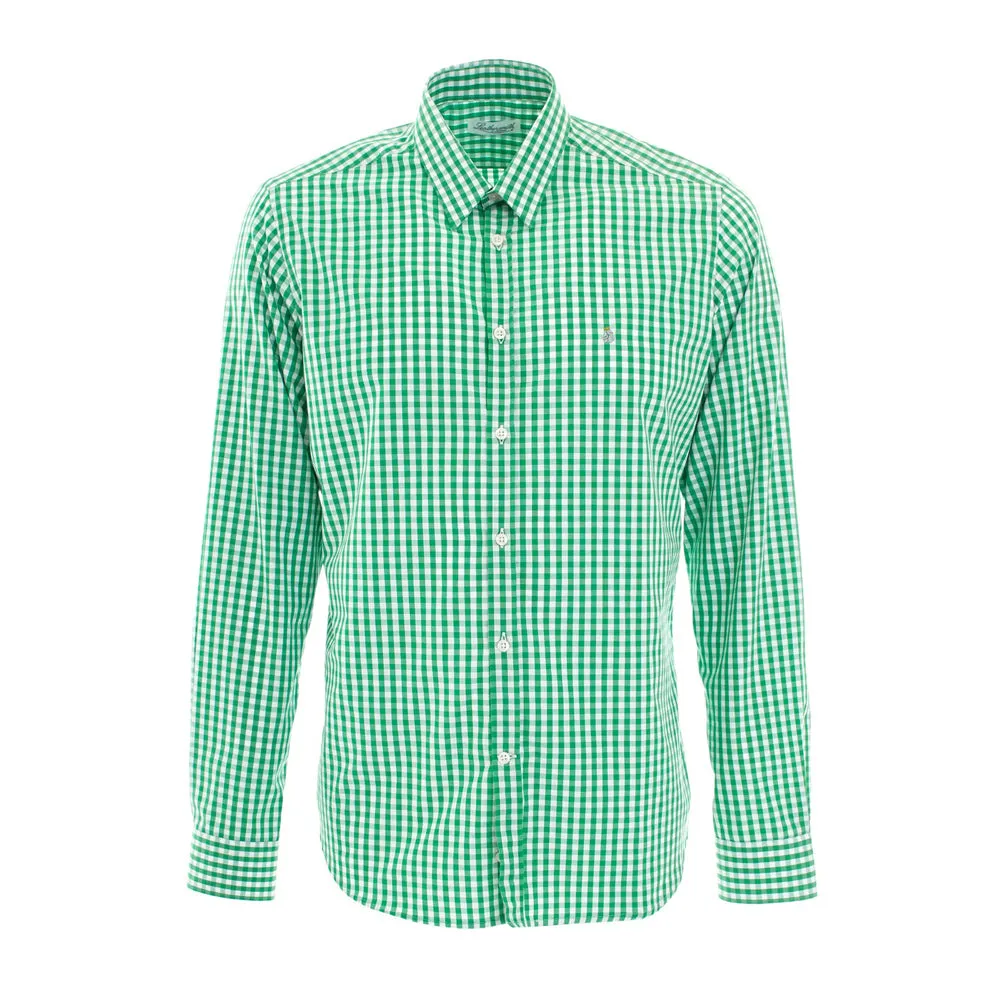 COTTON CHECK SHIRT GREEN/WHITE