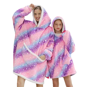 Cozy Hoodie Blanket Purple Stars - Unisex - Kids