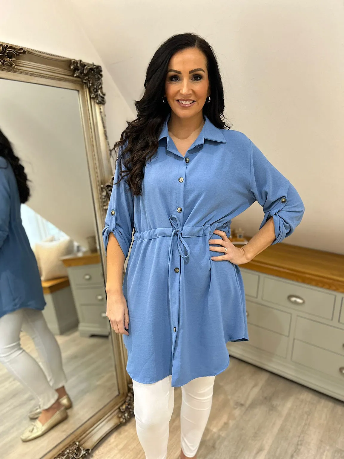 Denim Tie Waist Tunic Rosie