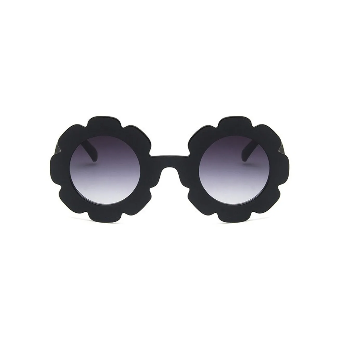 Edna Round Flower Sunglasses — Jet Frame Dark Lens