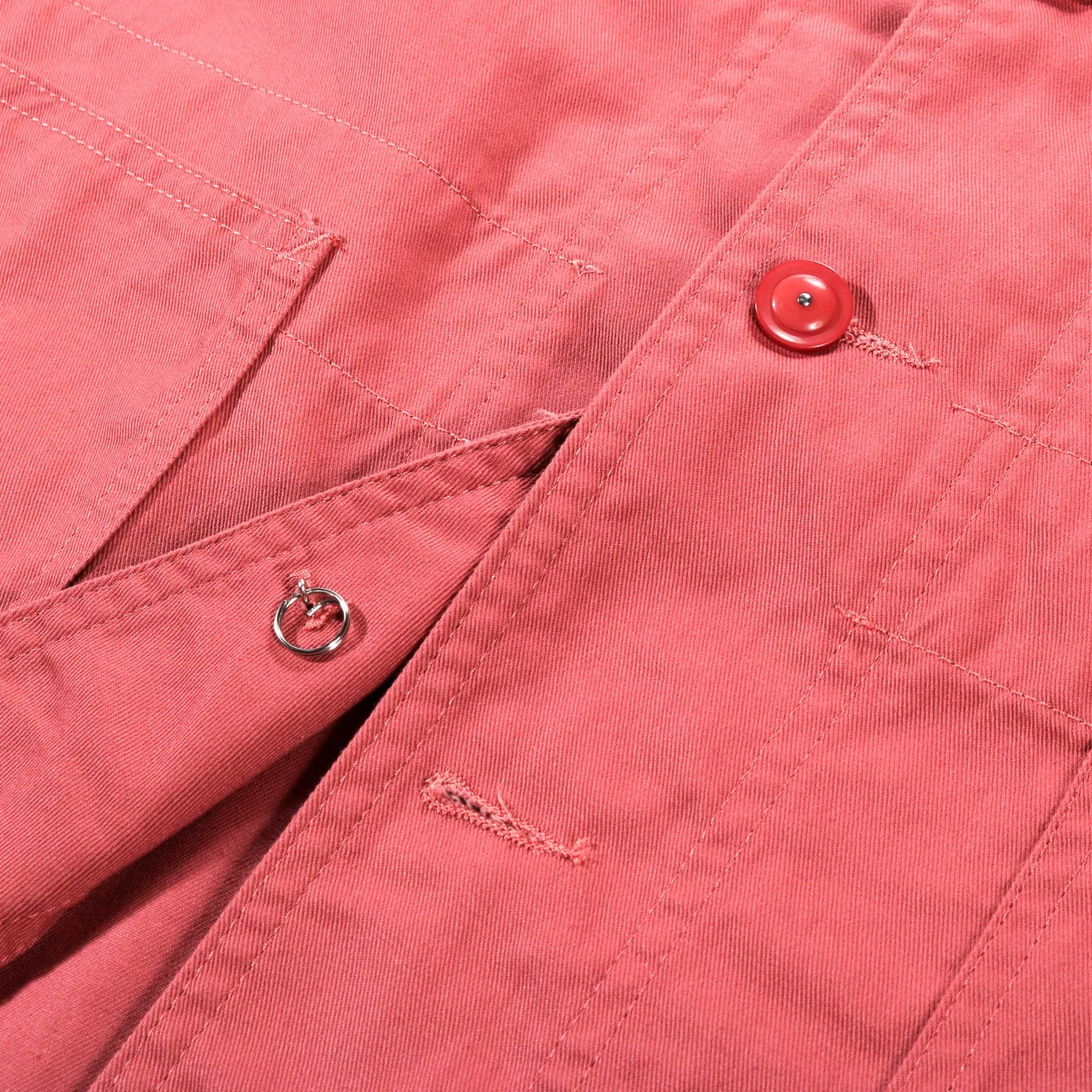 ENGINEERED GARMENTS SHAWL COLLAR UTILITY JACKET PINK 6.5OZ FLAT TWILL