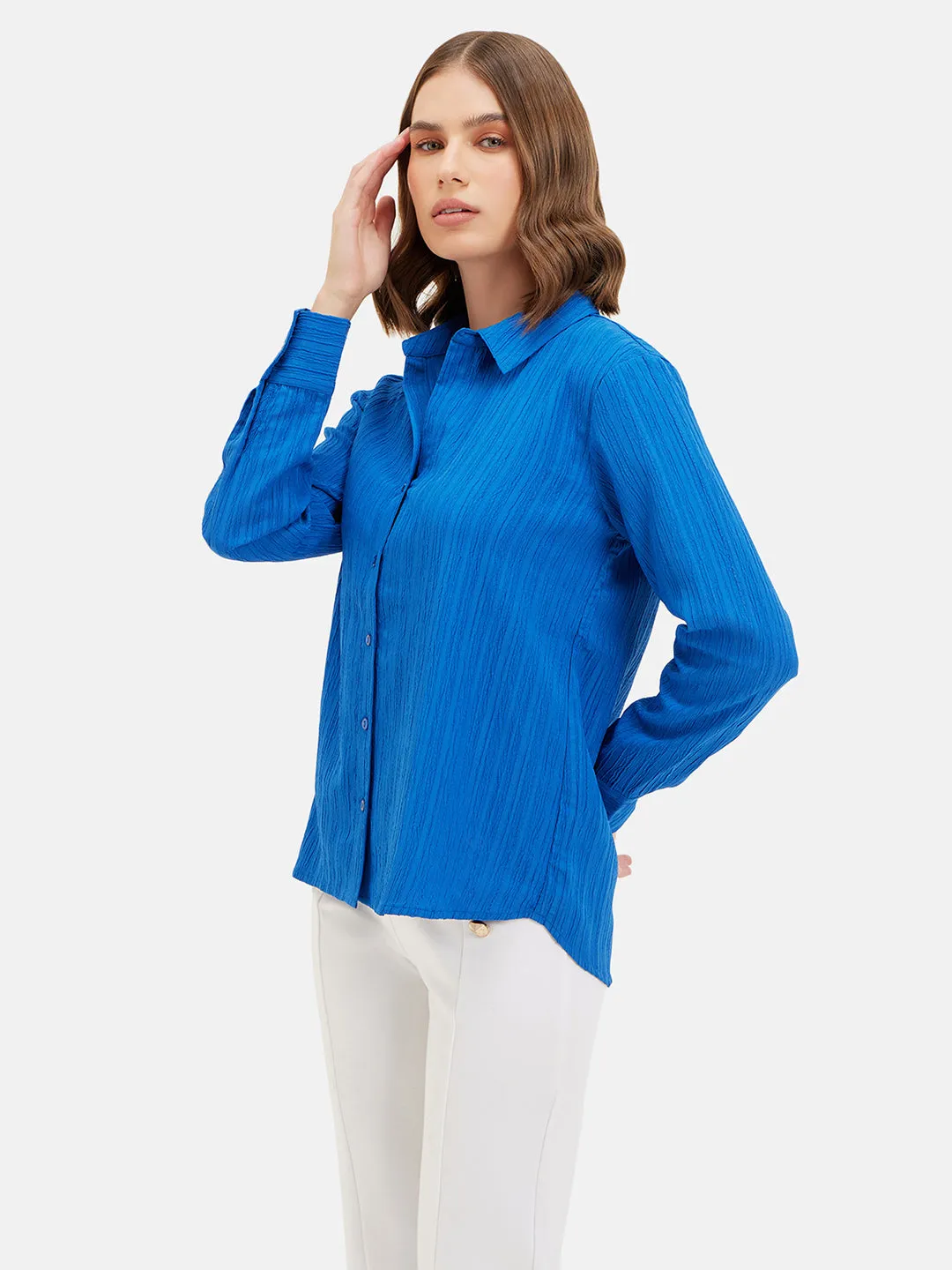 Evelyn Textured Full Sleeves Shirt