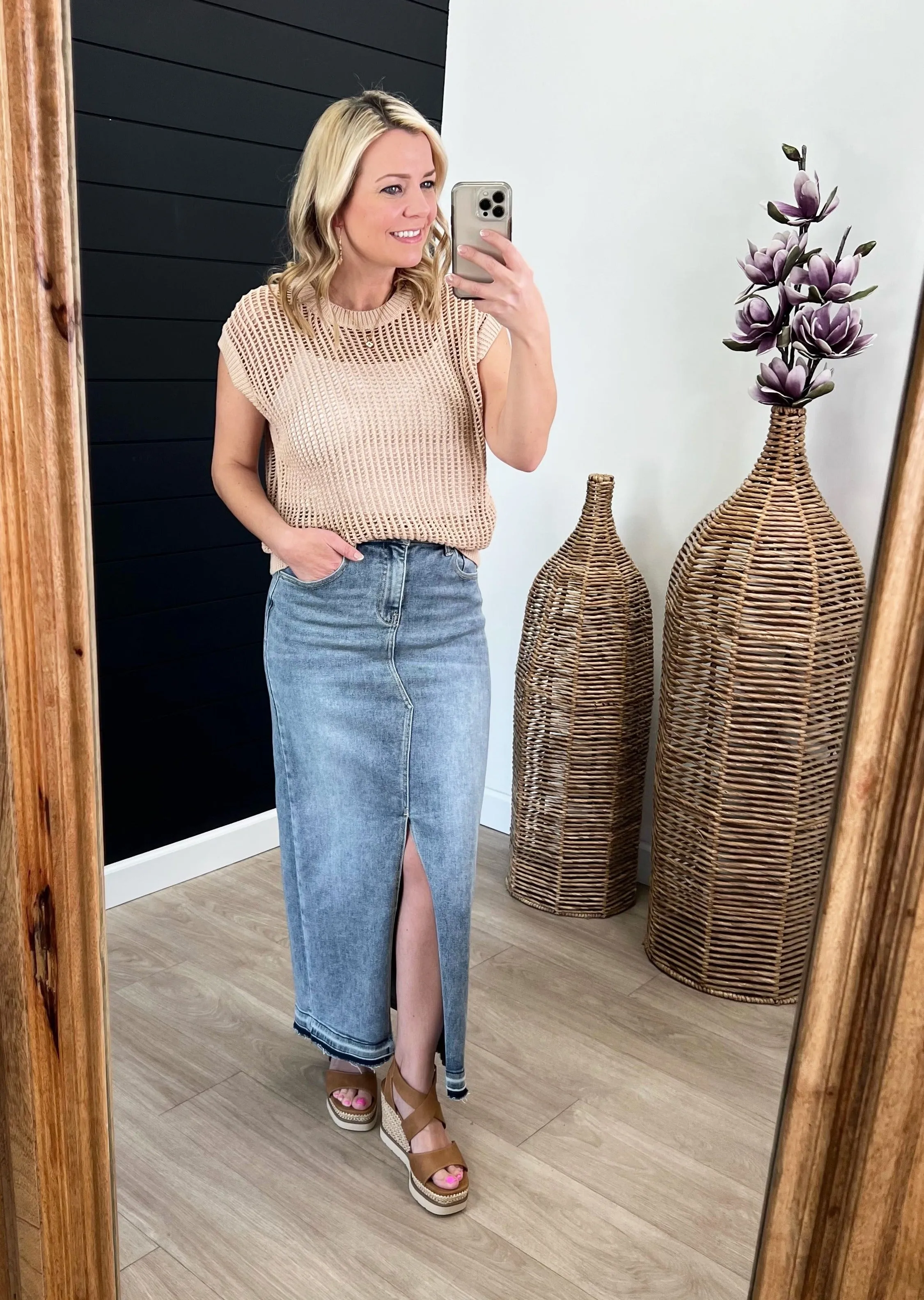 FINAL SALE - Taupe Knit Sleeveless Top