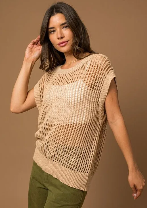 FINAL SALE - Taupe Knit Sleeveless Top