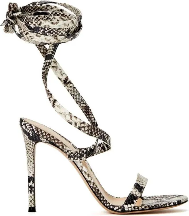 Gianvito Rossi Borneo python-print sandals Neutrals