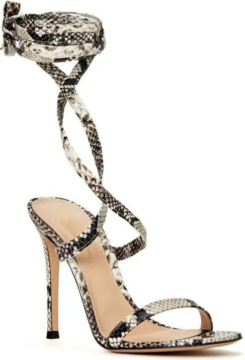 Gianvito Rossi Borneo python-print sandals Neutrals