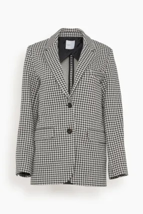 Gingham Tailored Blazer in Black/Ivory