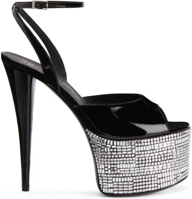 Giuseppe Zanotti Gz Aida 150mm leather sandals Black