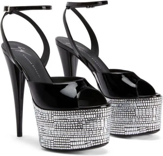 Giuseppe Zanotti Gz Aida 150mm leather sandals Black