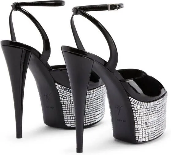 Giuseppe Zanotti Gz Aida 150mm leather sandals Black