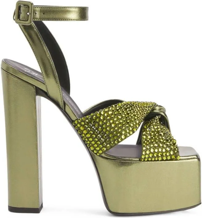 Giuseppe Zanotti Souree 150mm crystal-embellished sandals Green